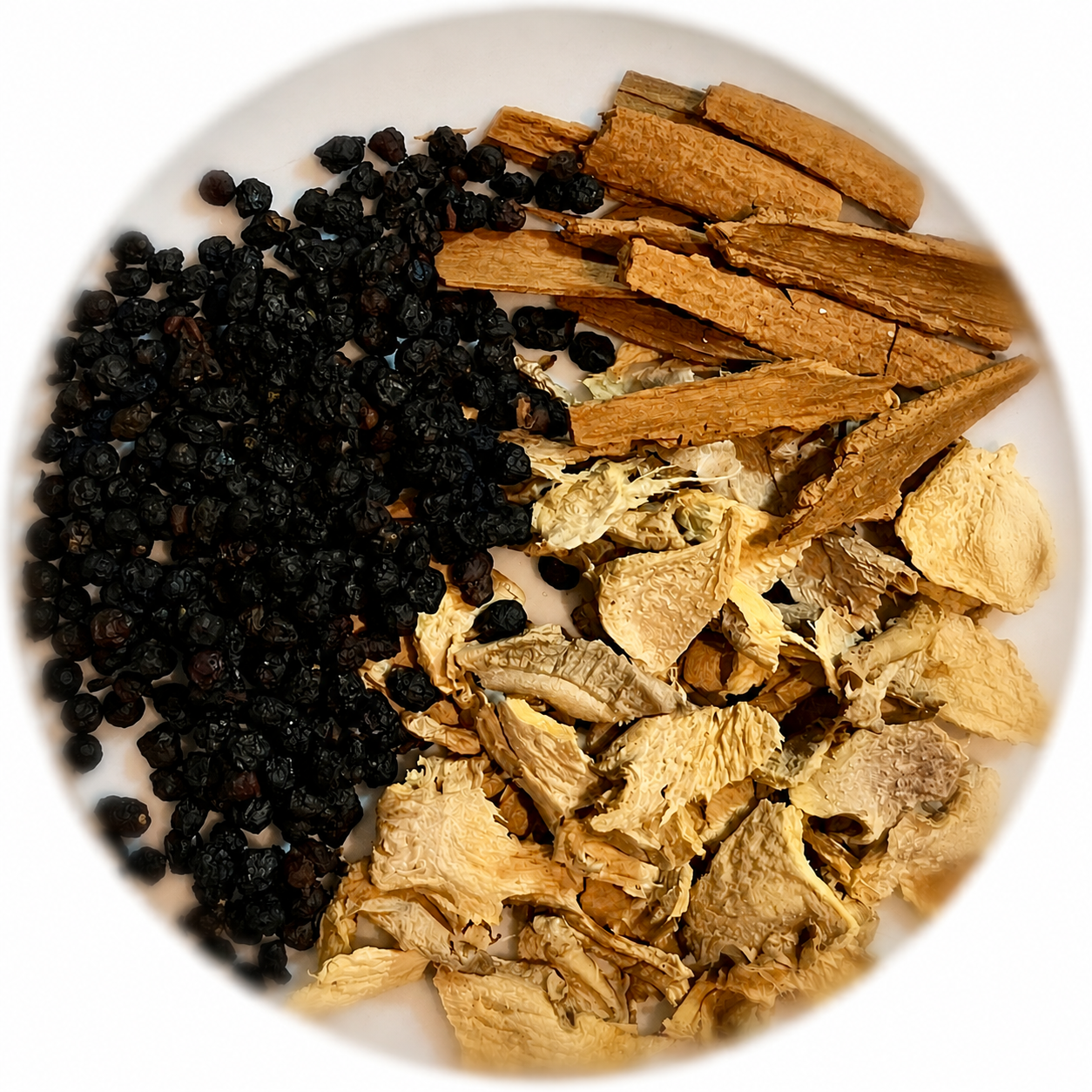 Ginger, Cinnamon, Elderberry Tisane